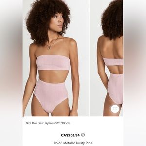 Hunza G Edie Nile Bikini Set Metallic Pink